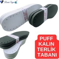 5 ÇİFT PUFF KALIN  TERLİK-BOT TABANI  - ÜÇ KATMANLI