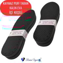 KAYMAZ PUFF KALIN  TERLİK TABANI 5 ÇİFT   - ÜÇ KATMANLI