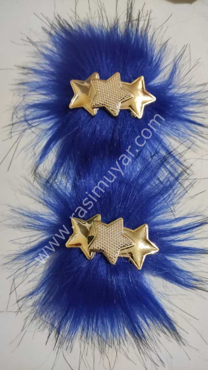 PATİK SÜSÜ YILDIZLI SAKS MAVİ
