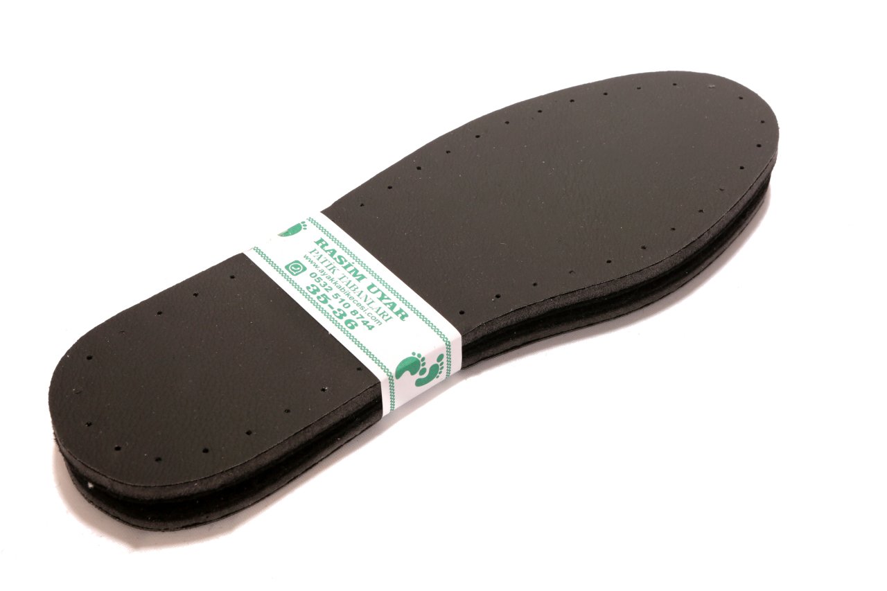 SİYAH ÜÇ KATMANLI PATİK TABANI (10'LU PAKET) (suni deri+eva+keçe) 35-36