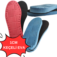 5 ÇİFT RENKLİ PUFF TERLİK TABAN- İKİ KATMANLI - İÇİ KEÇELİ - DELİKLİ