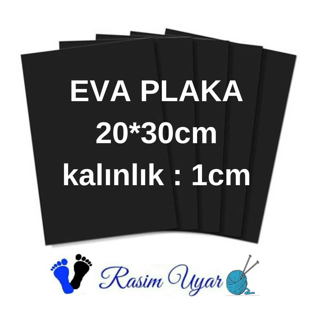 SİYAH EVA PLAKA 1cm KALINLIK - 20*30 CM