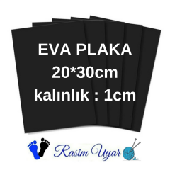 SİYAH EVA PLAKA 1cm KALINLIK - 20*30 CM