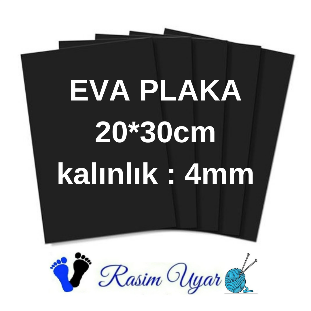 SİYAH EVA PLAKA 4mm KALINLIK - 20*30 CM