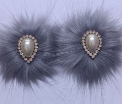 PATİK SÜSÜ GRİ  HÜRREM KREM TAŞLI