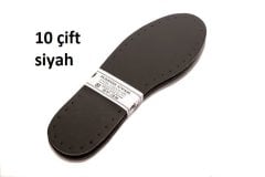 SİYAH SUNİ DERİLİ PATİK TABANI İKİ KATMANLI KEÇESİZ (10'LU PAKET)