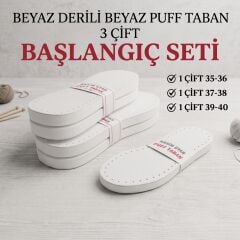 3 ÇİFT DERİLİ PUFF BAŞLANGIÇ SETİ -KALIN  TERLİK TABANI  - ÜÇ KATMANLI
