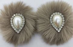 PATİK SÜSÜ HÜRREM TOPRAK TÜYÜ KREM TAŞLI