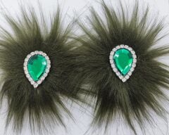 PATİK SÜSÜ HÜRREM HAKİ   TÜY ZÜMRÜT  TAŞLI