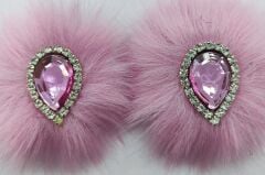 PATİK SÜSÜ HÜRREM PEMBE TÜY PEMBE  TAŞLI