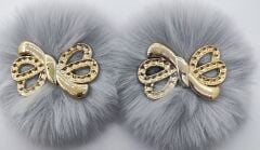 PATİK SÜSÜ AÇIK GRİ  KURDELE