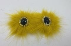 PATİK SÜSÜ HARDAL OVAL TASARIM SİYAH TAŞLI