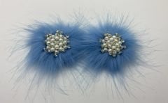 PATİK SÜSÜ BEBE MAVİSİ TASARIM BEYAZ TAŞLI