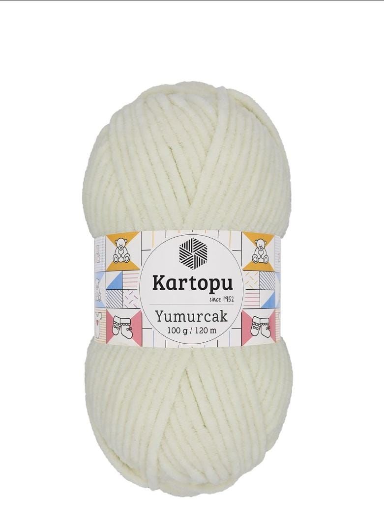 KARTOPU YUMURCAK KADİFE İP KIRIK BEYAZ K011