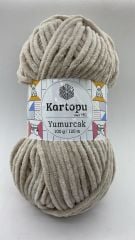 KARTOPU YUMURCAK KADİFE İP BEJ K863
