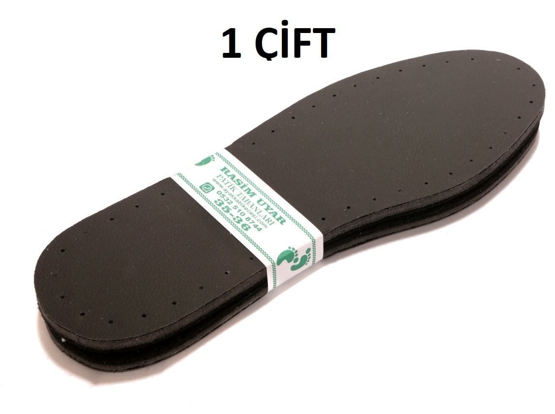 1 ÇİFT SİYAH ÜÇ KATMANLI  PATİK TABANI (1 ÇİFT) (suni deri+eva+keçe)