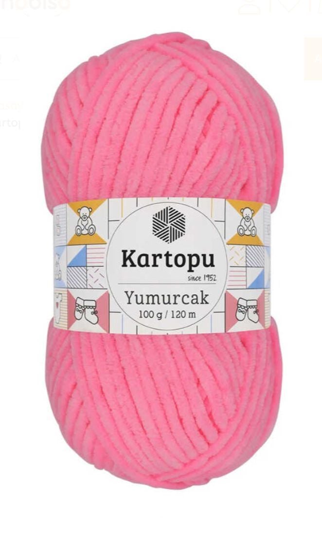 KARTOPU YUMURCAK KADİFE İP FOSFOR PEMBE K773