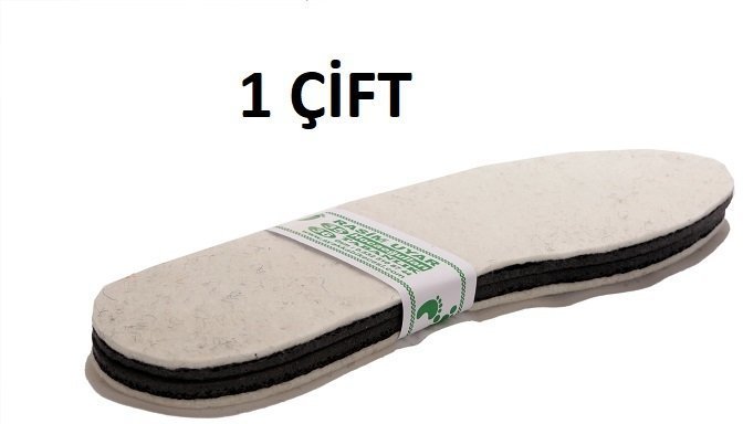 1 ÇİFT BEYAZ KEÇE KAPLI EVA PATİK TABANI İKİ KATMANLI