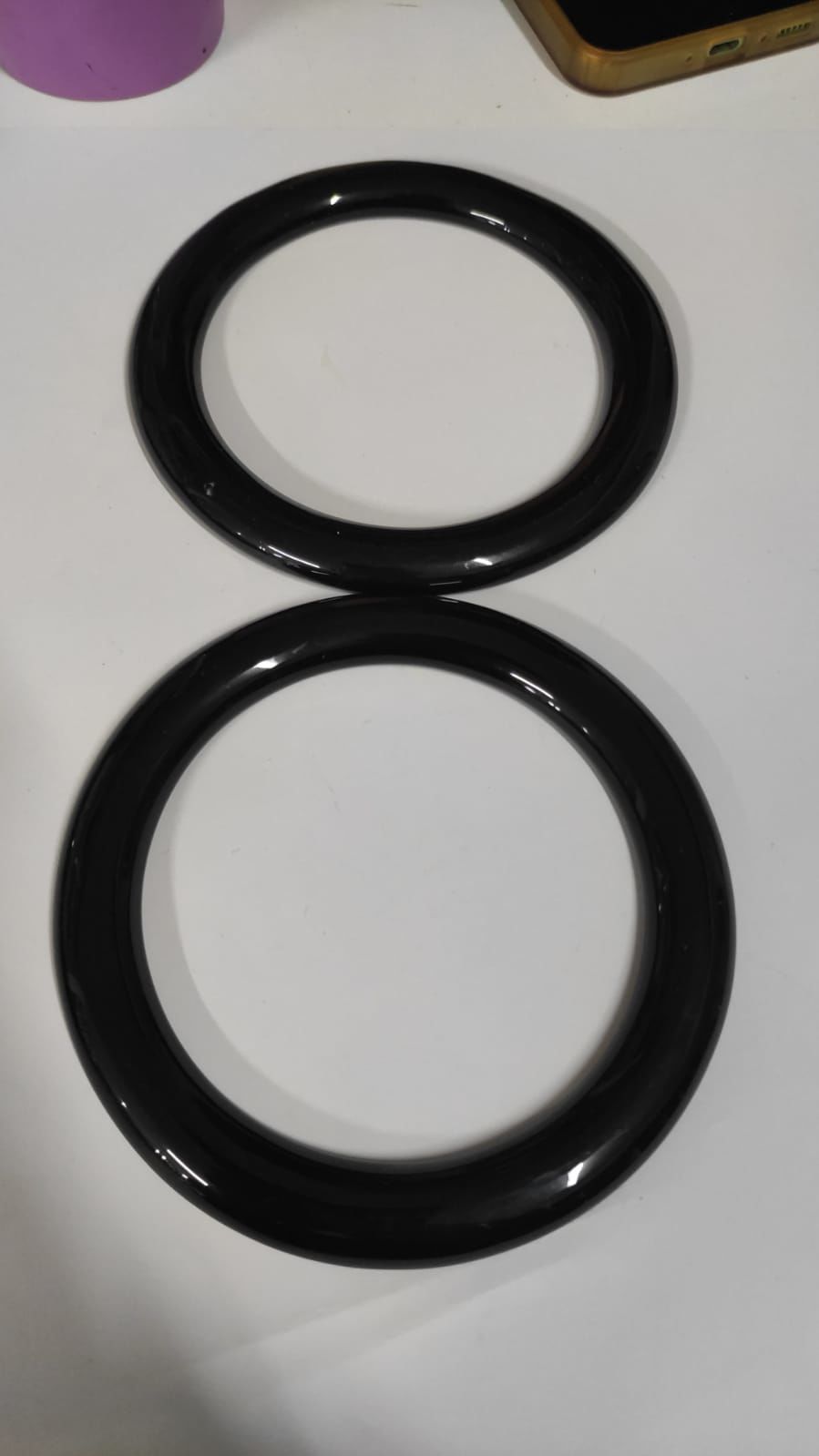 YUVARLAK PLASTİK  ÇANTA SAPI 1 ÇİFT - 12 SİYAH