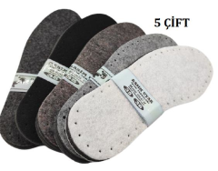 5 ÇİFT KEÇE KAPLI EVA PATİK TABANI İKİ KATMANLI