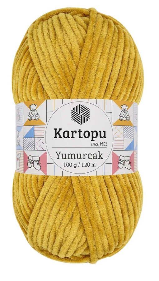 KARTOPU YUMURCAK KADİFE İP 310 HARDAL