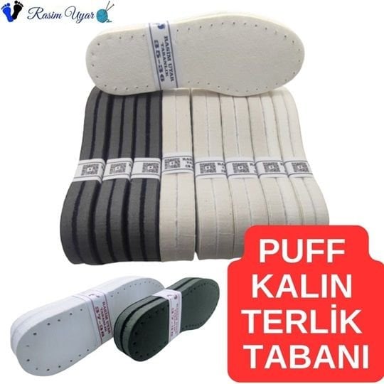 5 ÇİFT DERİLİ PUFF KALIN  TERLİK TABANI  - ÜÇ KATMANLI