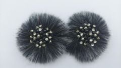 PATİK SÜSÜ SİYAH KIRÇILLI TASARIM SİYAH TAŞLI