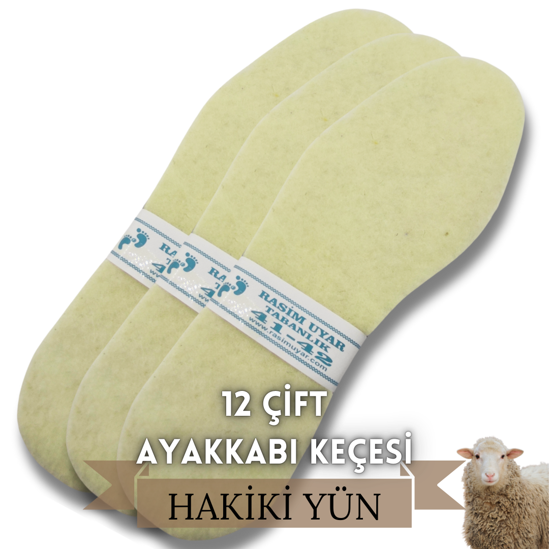 YÜN AYAKKABI KEÇESİ 12 ÇİFT (DELİKSİZ)