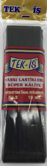 TEKİŞ YASSI LASTİK no:1  10metre SİYAH