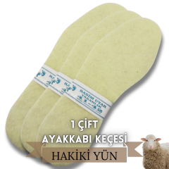 HAKİKİ YÜN TERMAL KIŞLIK AYAKKABI KEÇESİ 1 ÇİFT  (DELİKSİZ)